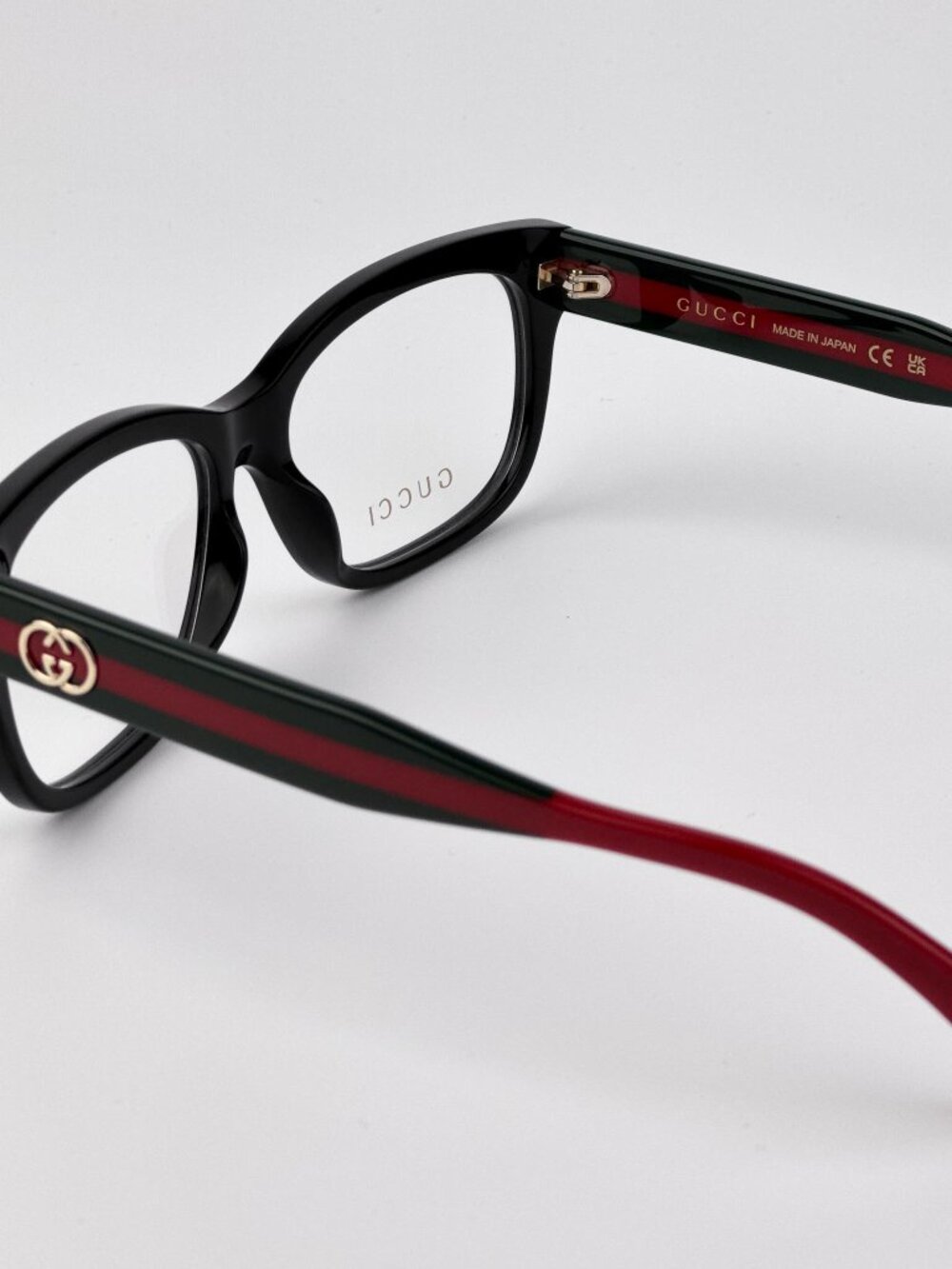 Gucci GG0278ON 011 Rectangle Eyeglasses – Black Green | Unisex Designer Frames - Picture 7 of 12